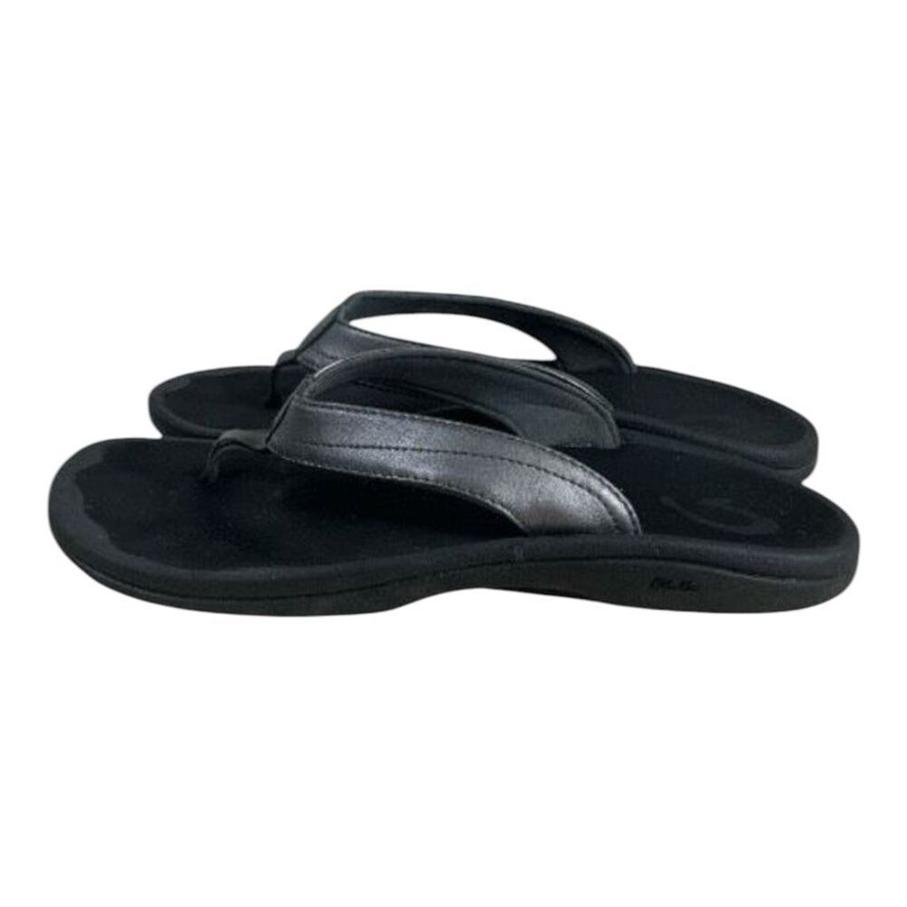 Olukai Ohana Lahi Silver Beach Sandals Size 10 Women’s  Slides Summer Shoes
